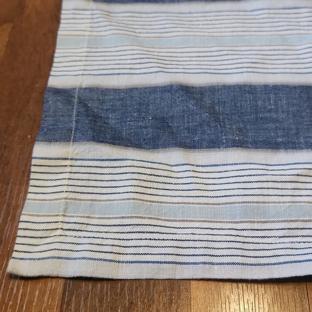 William Sonoma Linen Blue, White & Gray Striped Placemats Set of 6